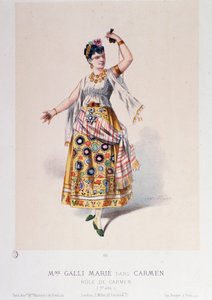 Kostyme av Marie Galli i Carmen, opera av Georges Bizet av Unknown artist