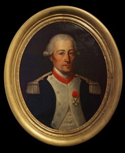 Grev Laurent de Migot, oberstløytnant for regimentet av Artois-drager, sent på 1700-tallet (olje på lerret) av Unknown artist