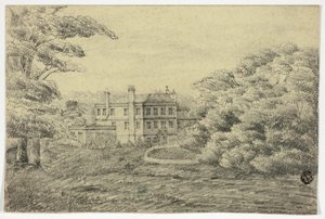 Landsted med herskapshus av Unknown artist