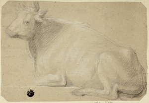 Ku som ligger på huk av Unknown artist