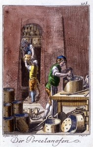 Håndverk: porselensmakeren i verkstedet hans. I "" Omfattende beskrivelse av kunst og håndverk og verksteder for ungdom"" av Johan Peter Vue. Ed. Nürnberg, Weigel og Schneider av Unknown artist