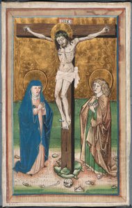 Korsfestelse med Jomfru Maria og Johannes (recto); Saint Sebald med giverne Paul Volkmayr og Sebald Schreyer (verso) av Unknown artist