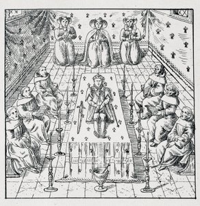 Død av Charles IX 30. mai 1574 ved 24 år - i "" Samling av 39 figurer som representerer ulykkene i Frankrike fra 1562 til 1586"" Louis Perrin imprimerie av Unknown artist