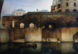 Riving av det gamle Hôtel-Dieu; «cagnardene», i 1878 (olje på lerret) av Unknown artist
