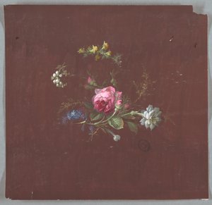 Design for tapet og tekstiler: Blomster av Unknown artist