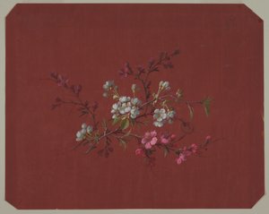 Design for tapet og tekstiler: Blomster av Unknown artist
