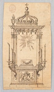 Design for en Baldacchino for utstillingen til verten av Unknown artist