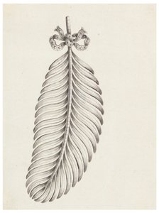 Design for en brosje i form av en fjær av Unknown artist