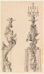 Design for en stearinlysbrakett av Unknown artist