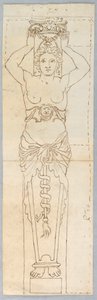 Design for en karyatid av Unknown artist