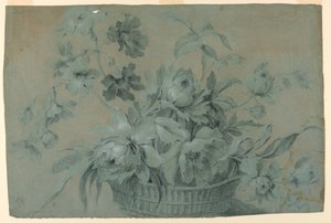 Design for et blomsterkurvmotiv av Unknown artist