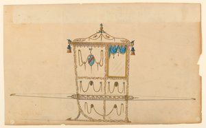 Design for en Sedan-stol av Unknown artist