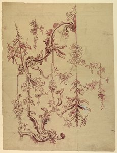 Design for et vevd eller trykt stoff eller tapet av Unknown artist