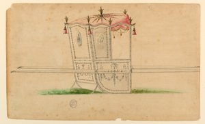 Design for en sedanstol av Unknown artist