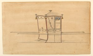 Design for en sedanstol av Unknown artist
