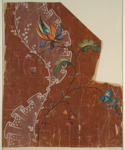 Design for et brodert eller vevd stoff av Unknown artist