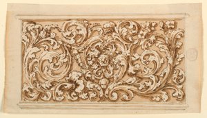 Design for et avlangt panel av Unknown artist