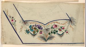 Design for brodering av en vest for menn av Unknown artist
