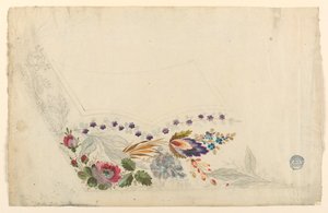Design for brodering av en vest for menn av Unknown artist