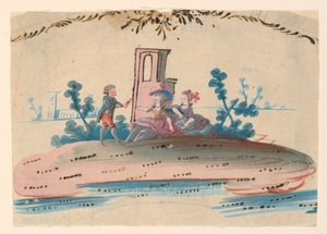 Design for brodering av en vest for menn av Unknown artist