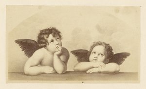 [Detalj av kjeruber fra Rafaels «Sixtinske Madonna»] av Unknown artist