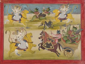 Durga kjemper mot Rakshasa