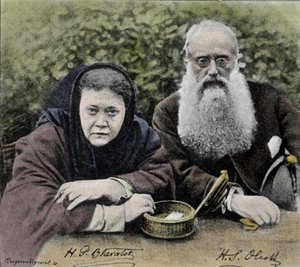 Elena Petrovna Blavatsky (1831-1891), russisk teosof, medgründer av Theosophical Society i 1875 sammen med Henry Steel Olcott. av Unknown artist