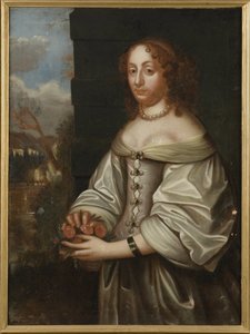 Eleonore Catherine de Deux Ponts Cleebourg, prinsesse av Sverige og landgravine av Hessen Eschwege - Portrett av grevinne Palatine Eleonora Catherine av Zweibruecken (1626-1692), landgravine av Hessen-Eschwege, Anonym. Olje på lerret. Mål: 105x77 cm. av Unknown artist