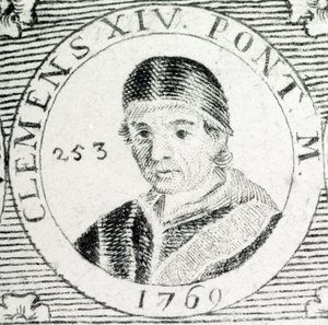 Gravering av pave Clement XIV (1705 - 1774). av Unknown artist