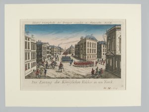 Inntreden av de kongelige troppene i New York av Unknown artist
