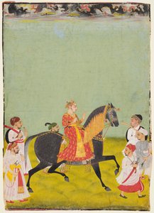 Ridesportrett av Maharana Raj Singh II av Mewar (r. 1755–62) av Unknown artist