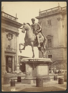 [Rytterstatue av keiser Marcus Aurelius, Piazza Del Campidoglio, Roma] av Unknown artist