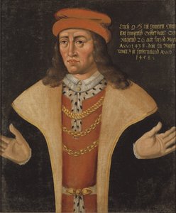 Erik (Eric) I de Pomeranie, roi de Danemark, Norvege et Suede - Portrett av Erik av Pommern (1382-1459), konge av Danmark, Norge og Sverige, Anonym . Olje på lerret. Mål: 78x64 cm. Nationalmuseum Stockholm av Unknown artist