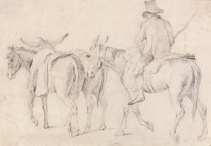 Bonde med muldyr av Unknown artist