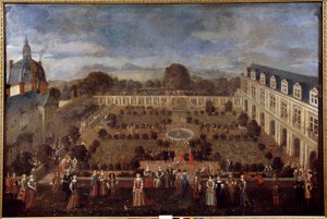 Fest ved hertugpalasset i 1673 for oppholdet til kong Ludvig XIV og hans hoff. Anonymt maleri av Unknown artist