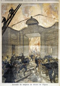 Brannmenn: brann på Operaen - i "" The Petity Journal" av Unknown artist