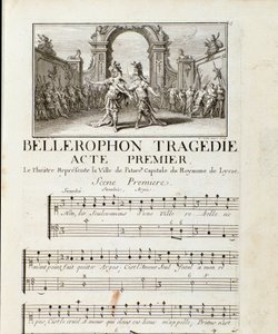 Første akt av "" Bellerophon "" Lyrisk tragedie i fem akter med en prolog av Jean Baptiste Lully (1632-1687). 1714. av Unknown artist