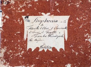 Første side av partituret til Symfoni 66 i B-dur av J Haydn av Unknown artist
