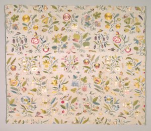 Blomsterpanel, sannsynligvis fra en gardin av Unknown artist