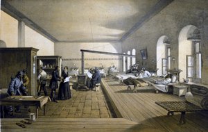 Florence Nightingale (1820 - 1910) ved Scutari sykehus i Tyrkia rundt 1855 av Unknown artist