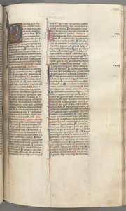 Fol. 233r, Salme 109, historisert initial D, Gud Faderen og Sønnen, Den hellige ånd mellom dem av Unknown artist