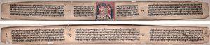 Folio 22, from a Gandavyuha-sutra (Scripture of the Supreme Array)   1305096   no       norwegian Successfully Translated  Original: Arundel 38 f.37 Thomas Hoccleve presenting his book `Regement of Princes, to the Prince of Wales (later Henry V) c.1411-13  av Unknown artist