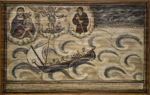 Tidligere voto (ex voto) sjømann, populært tilbud som et løfte om hengivenhet og takknemlighet for sjømannen som overlever til farene ved havet som kommer fra kirken Carmine, Torre del Greco, nær Napoli av Unknown artist