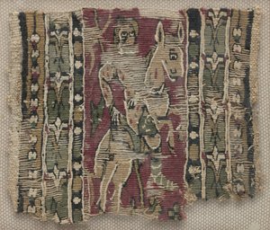 Fragment av en Clavus med mann til hest av Unknown artist