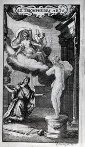 Frontispice av "" Le Triomphe des Arts"" Libretto av Antoine Houdar (eller Houdart) de La Motte (1672 -1731) Musikk av Michel de la Barre. 1700. av Unknown artist