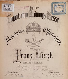 Frontispiz der Partitur Ungarische Krönungsmesse von Liszt (19. Jahrhundert)