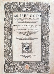 Frontispice fra Liber octo Missarum (1541) av Unknown artist