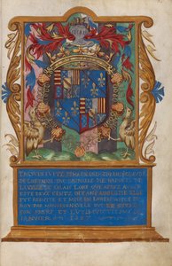 Frontispiece med våpenskjoldet til Claude de Lorraine, hertug av Aumale av Unknown artist