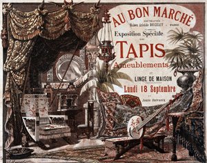 Møbler og møbeltepper - annonse for butikken "" Le bon marche"", slutten av 1800-tallet. av Unknown artist