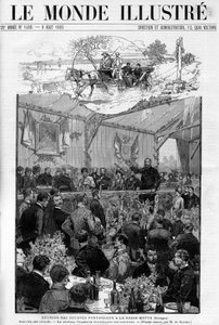 General Charettes tale på møtet til de pavelige Zouaves ved Basse Motte i Bretagne, I "The Illustrous World 1885". av Unknown artist